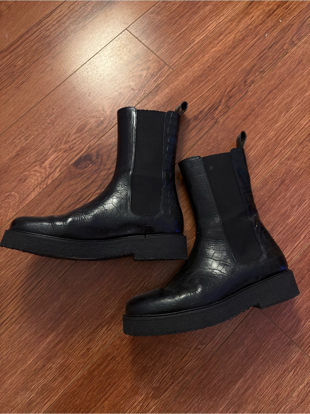 Staud palamino boot in croc print
